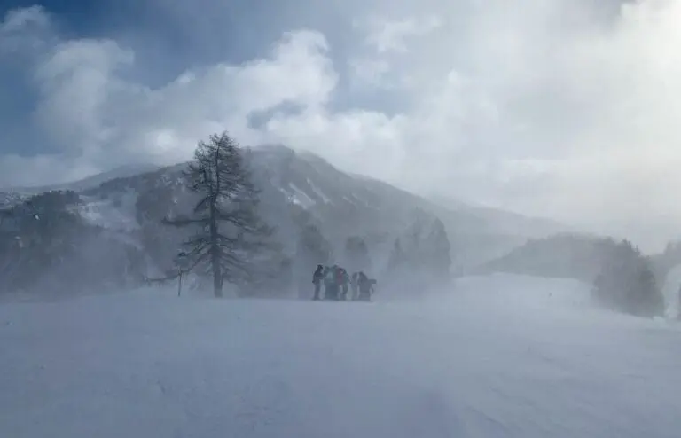 Wind in skigebied