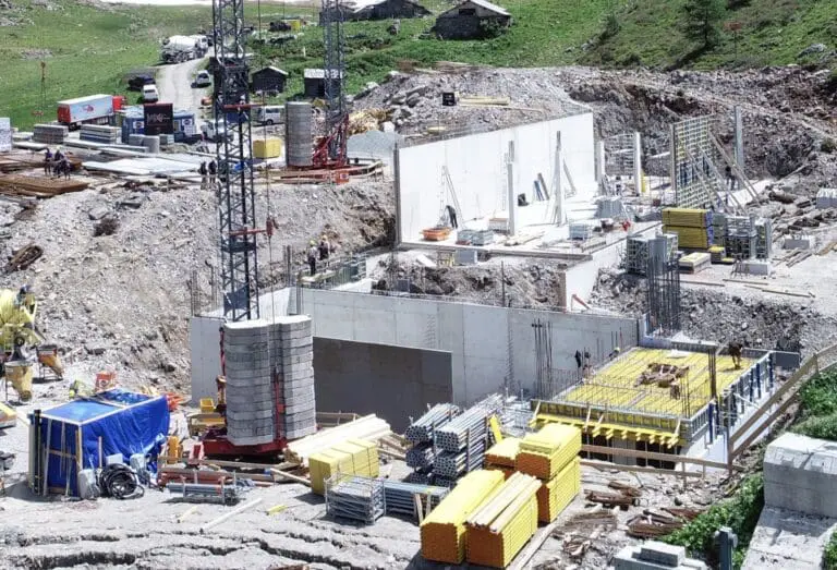 Bouwwerkzaamheden Velilleck skilift in Ischgl