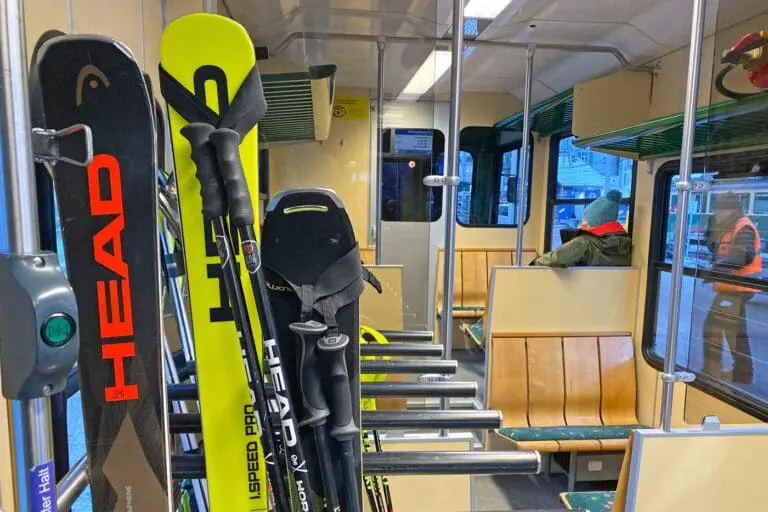 ski's in trein