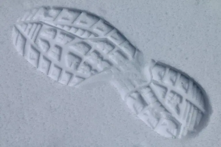 Voetafdruk sneeuw
