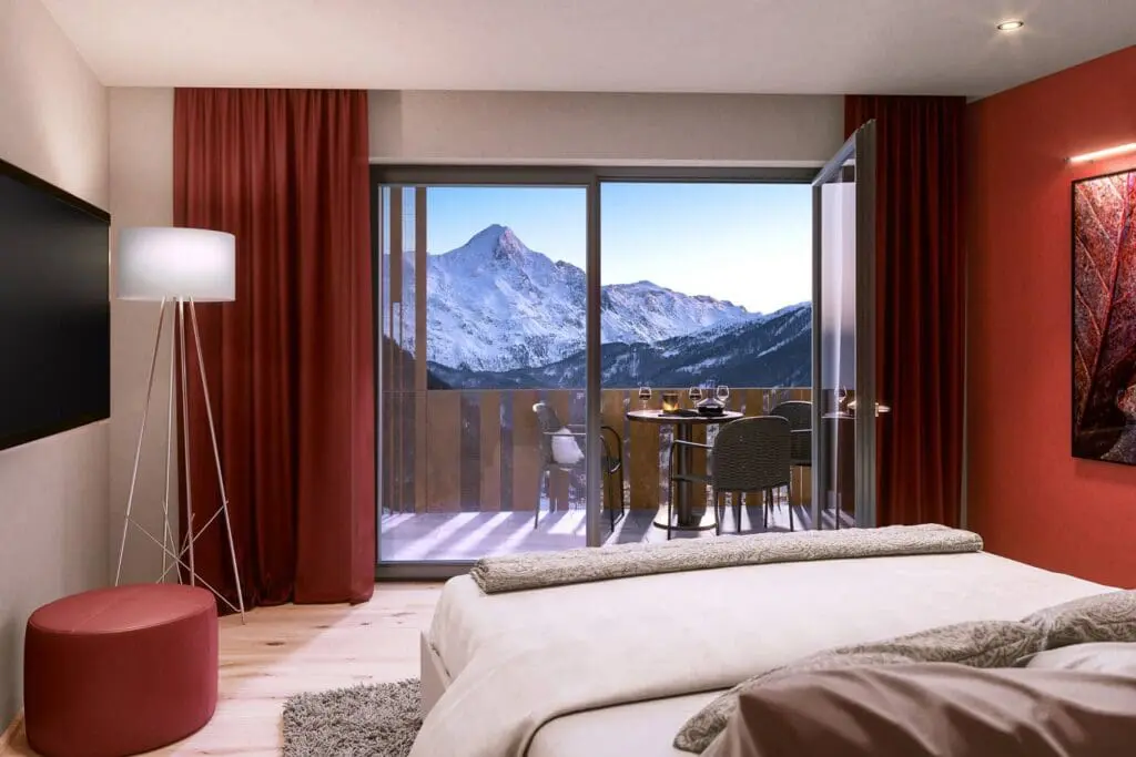 Uitzicht Sölden vanuit hotelkamer