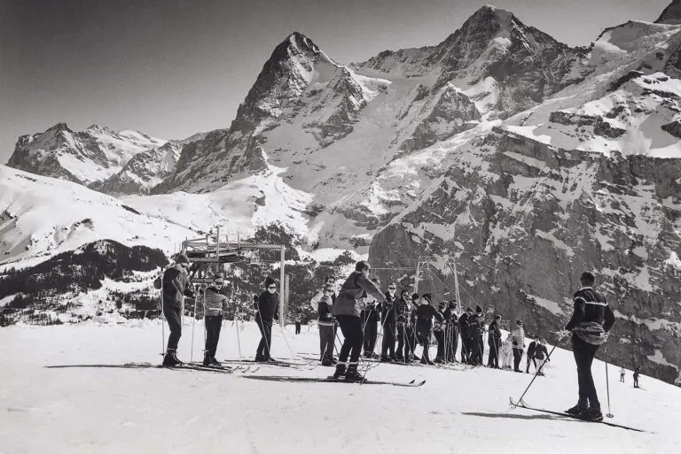 geschiedenis wedstrijdskiën begon in Mürren