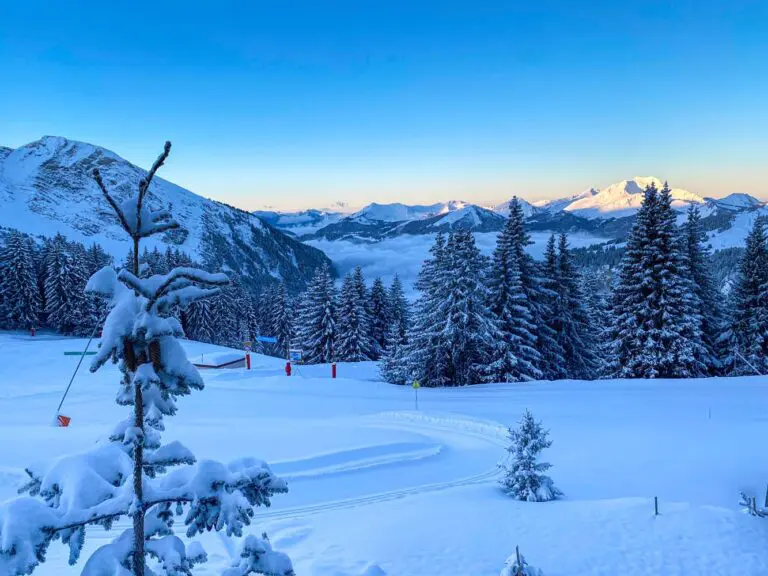 Dorp Avoriaz zonsopkomst