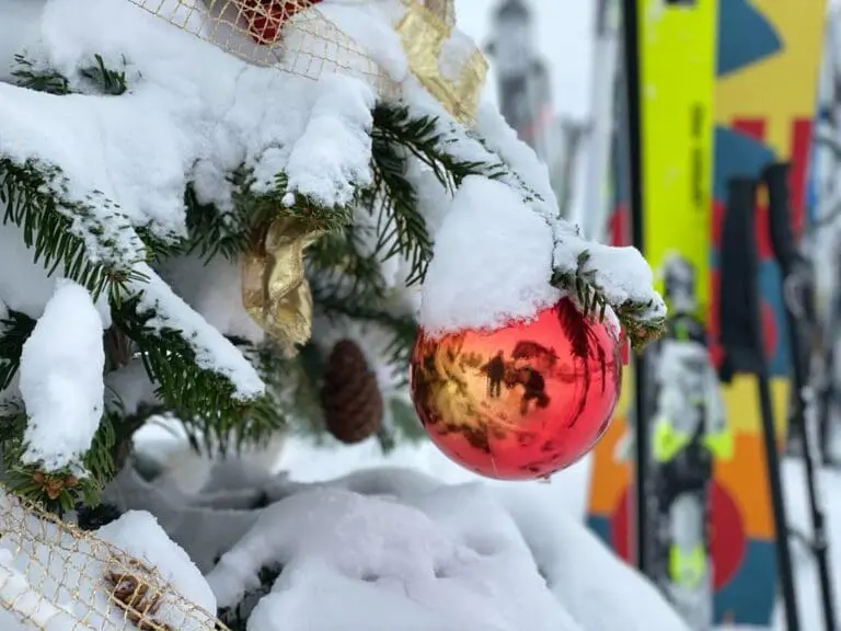 Wintersport met kerst