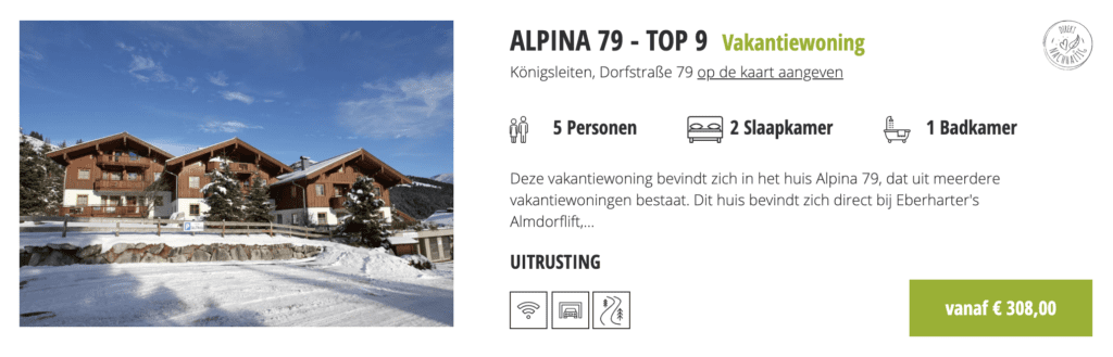 Vakantiewoningen Königsleiten Alpina