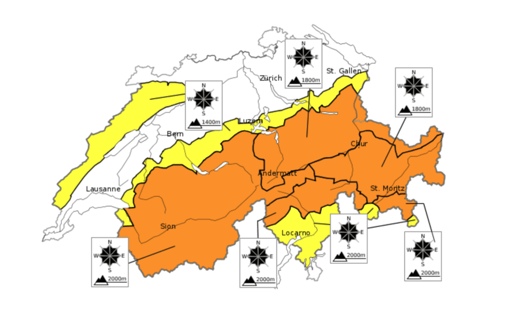 Lawinegevaar in Zwitserland