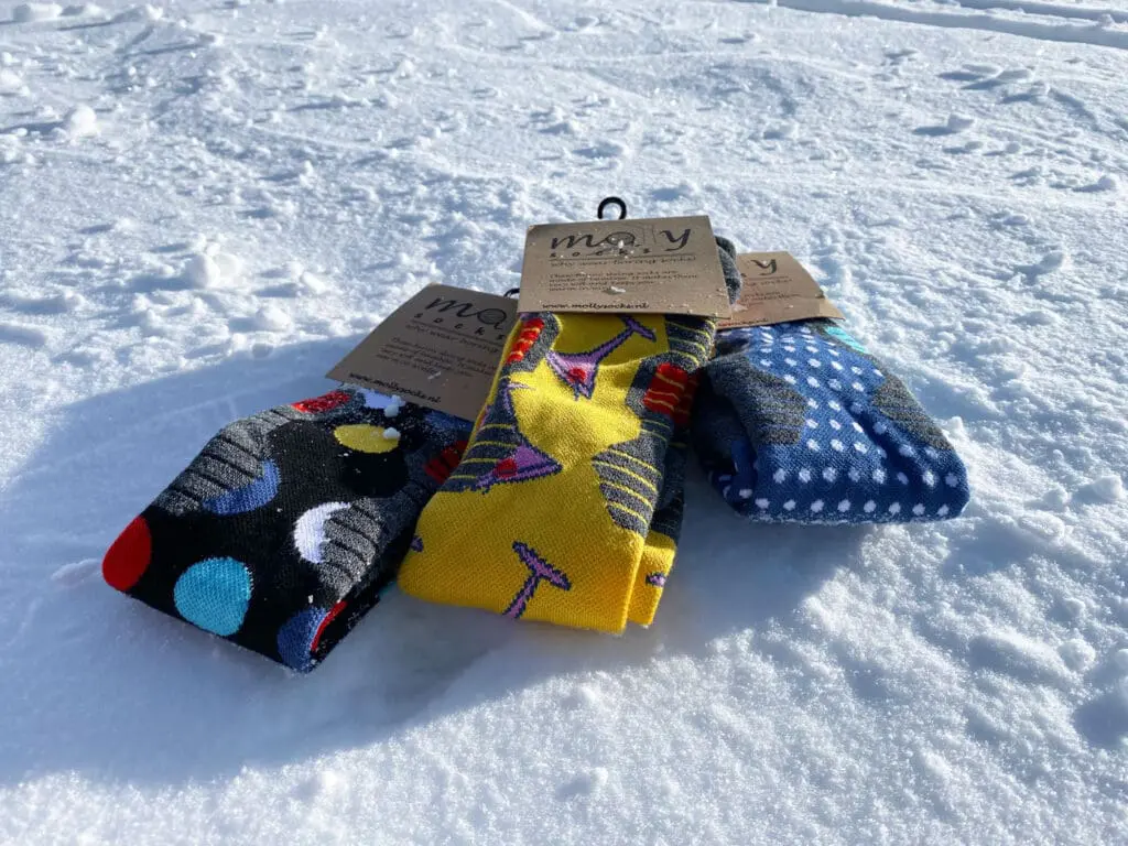 Molly Socks skisokken in de sneeuw