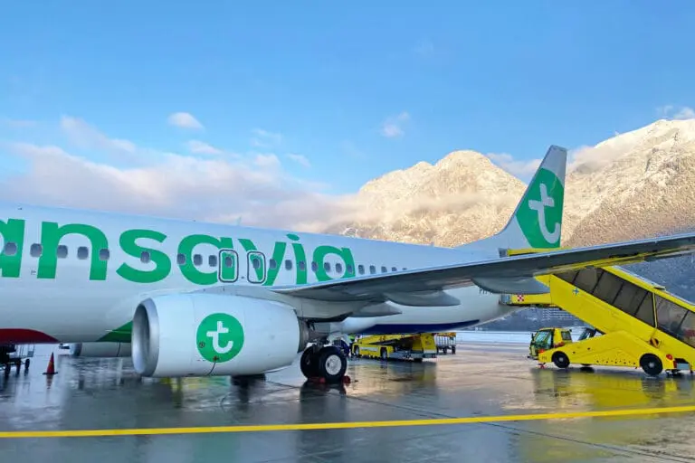 Vliegtuig Transavia wintersport vliegtuig Oostenrijk