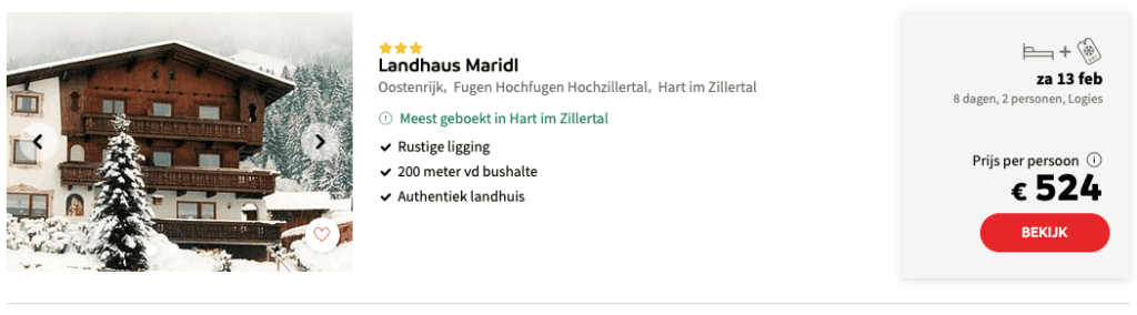 Accommodatie Fügen wintersport voorjaarsvakantie