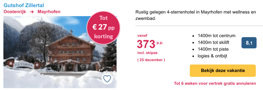 aanbiedingen kerst mayrhofen