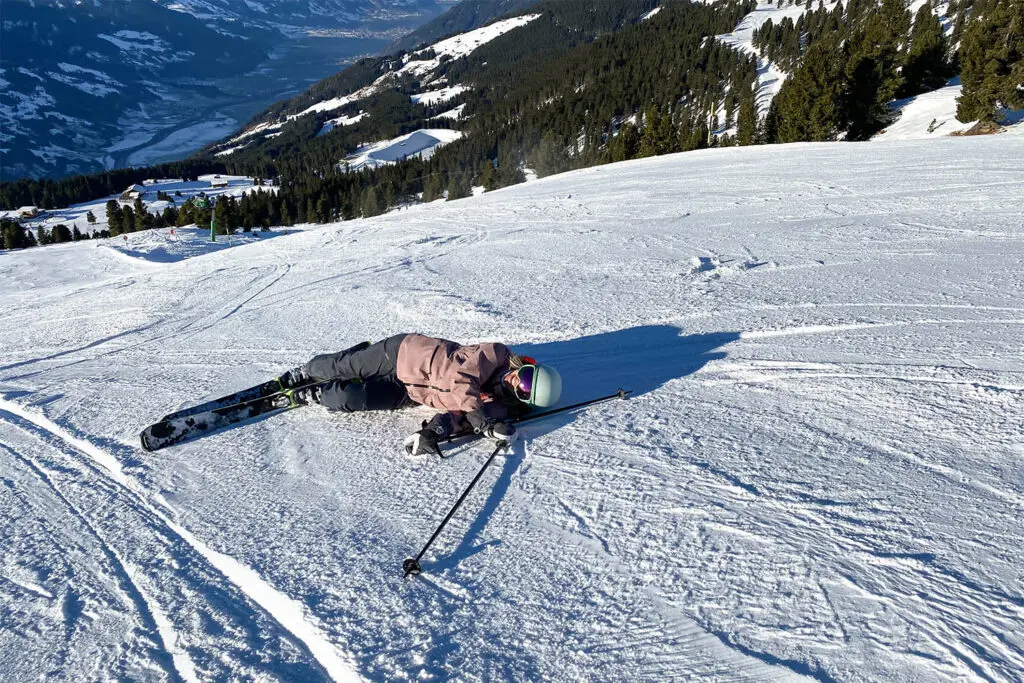 Vallen tijdens het skiën