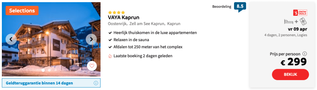 Wintersportvakantie Kaprun via Sunweb