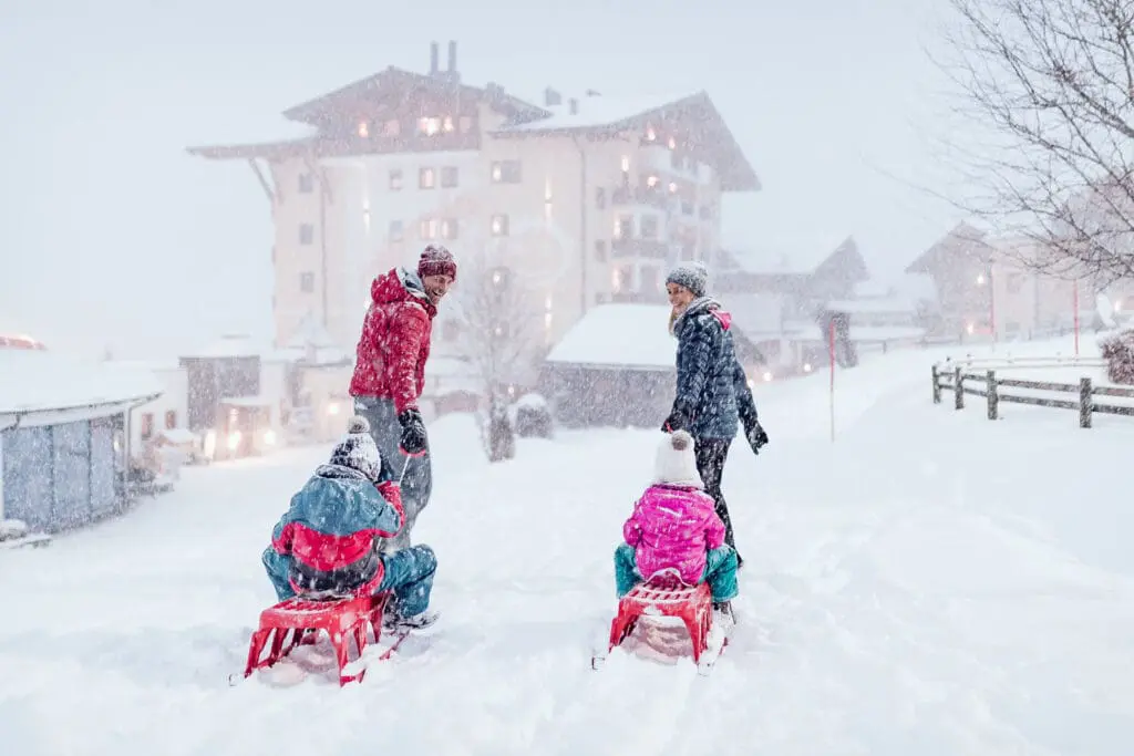 Sleeën met kinderen