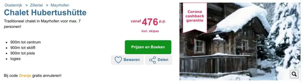 Aanbieding Chalet Hubertushütte