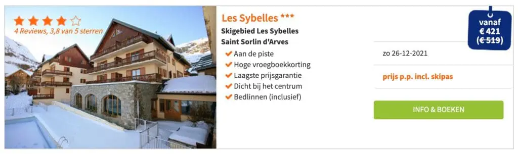 Aanbieding Les Sybelles*** wintersport kerstvakantie