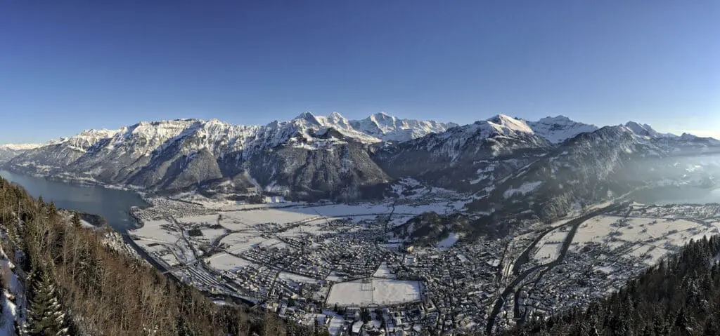 Op wintersport in Interlaken in Zwitserland