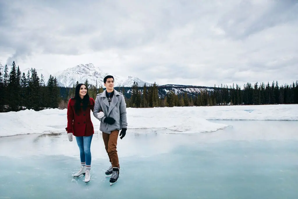 schaatsen tijdens wintersport in Canada