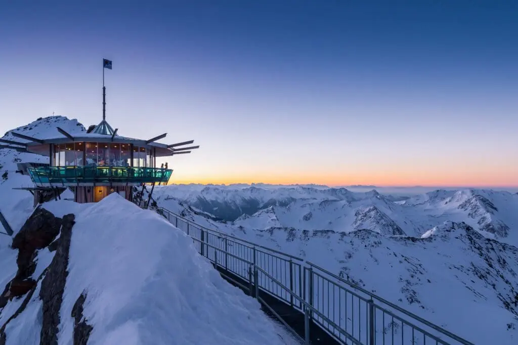 Top mountain Star restaurant in Gurgl