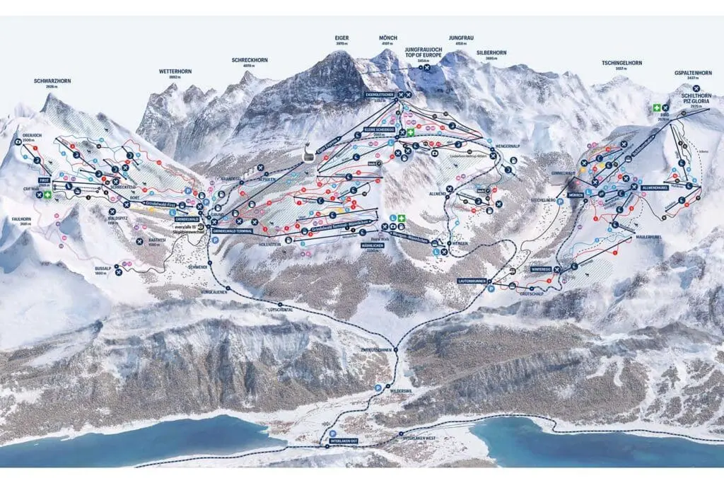 pistekaart Jungfrau Region