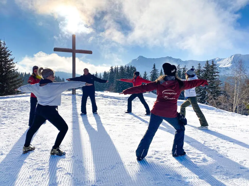 Pilates bij de Mont Blanc in Les Gets