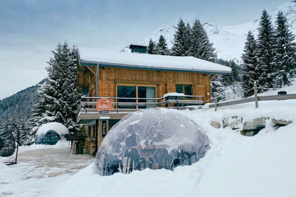 Raclette lunchen bij Bulles des Mines d'Or in Morzine