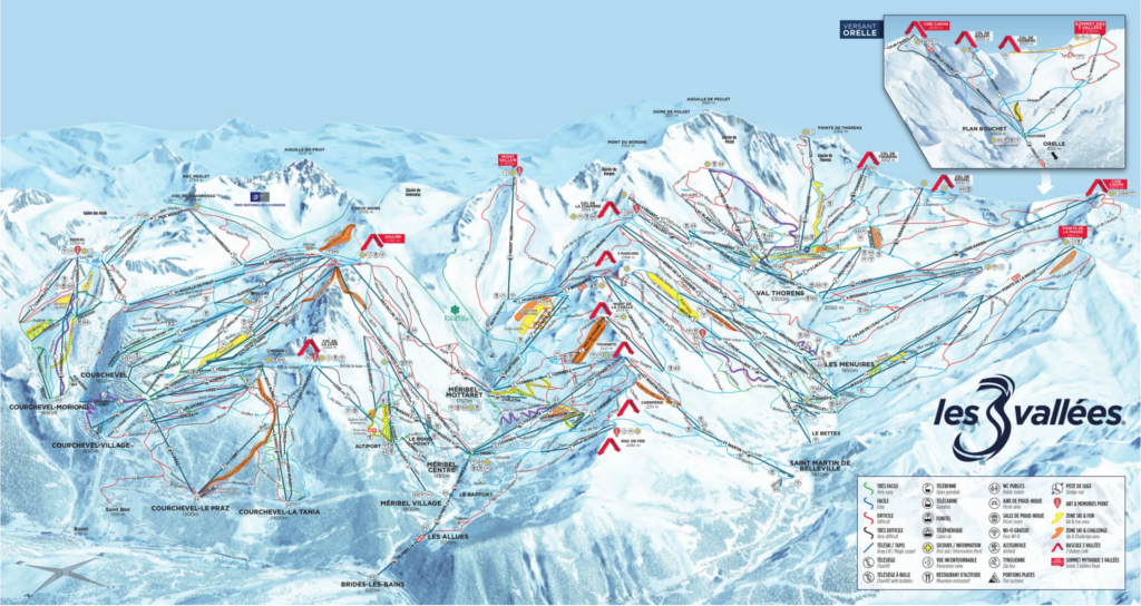 Pistekaart Les 3 Vallées