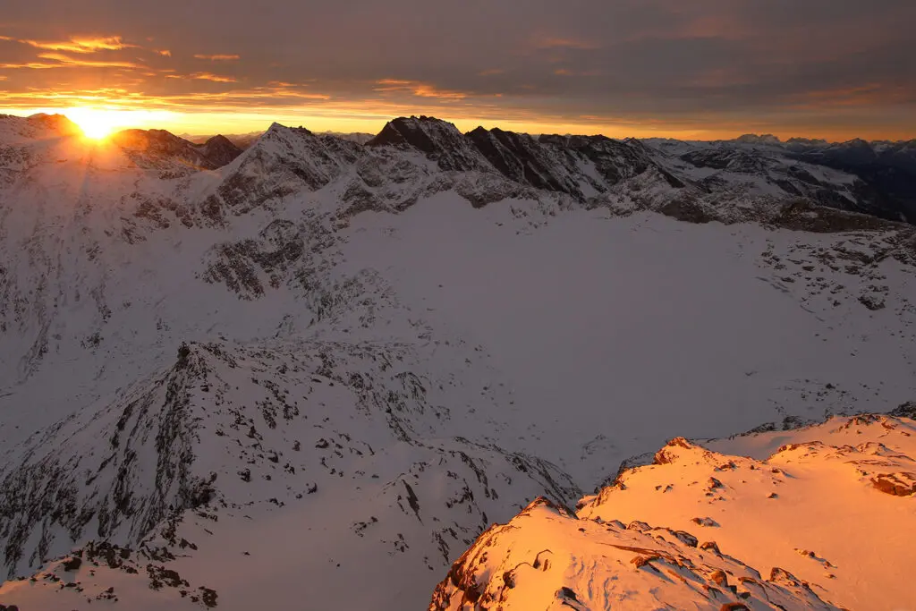 Zonsopkomst in de Alpen