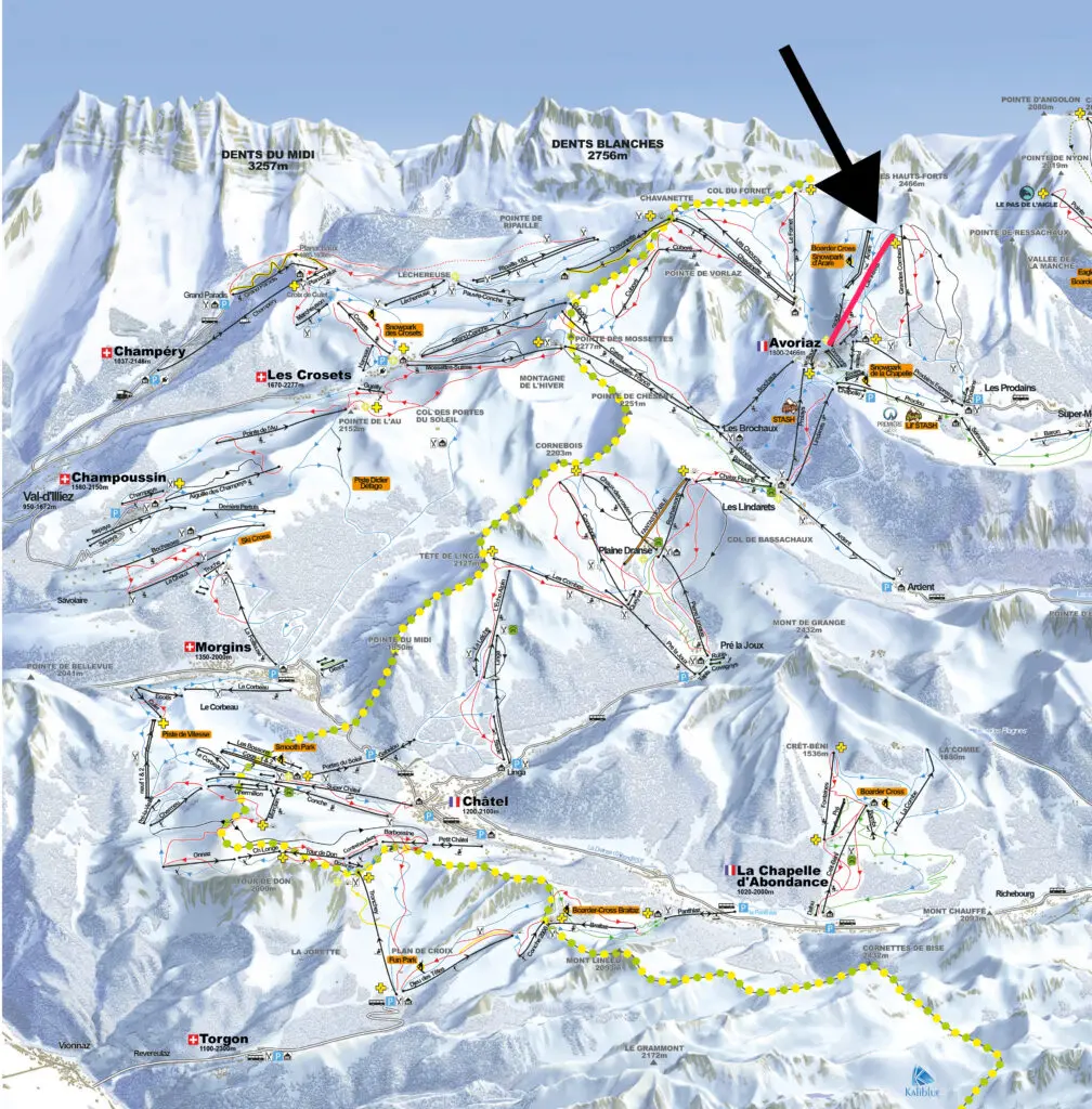 Locatie nieuwe lift in Avoriaz: Lac Intrets