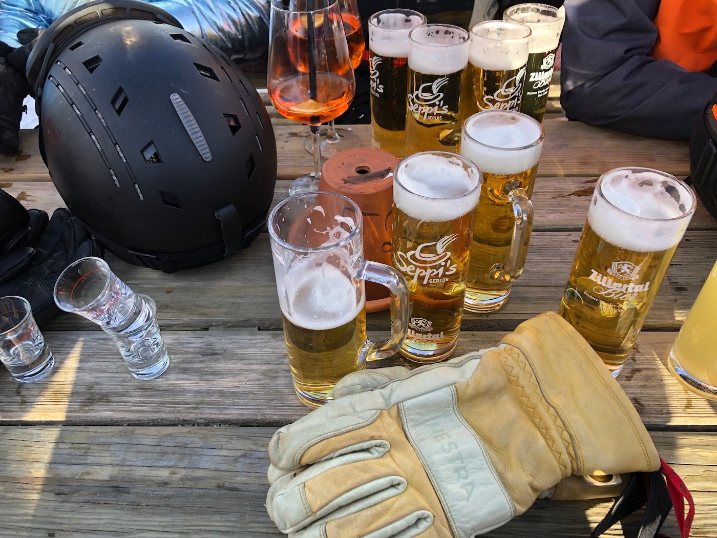 Bier op wintersport