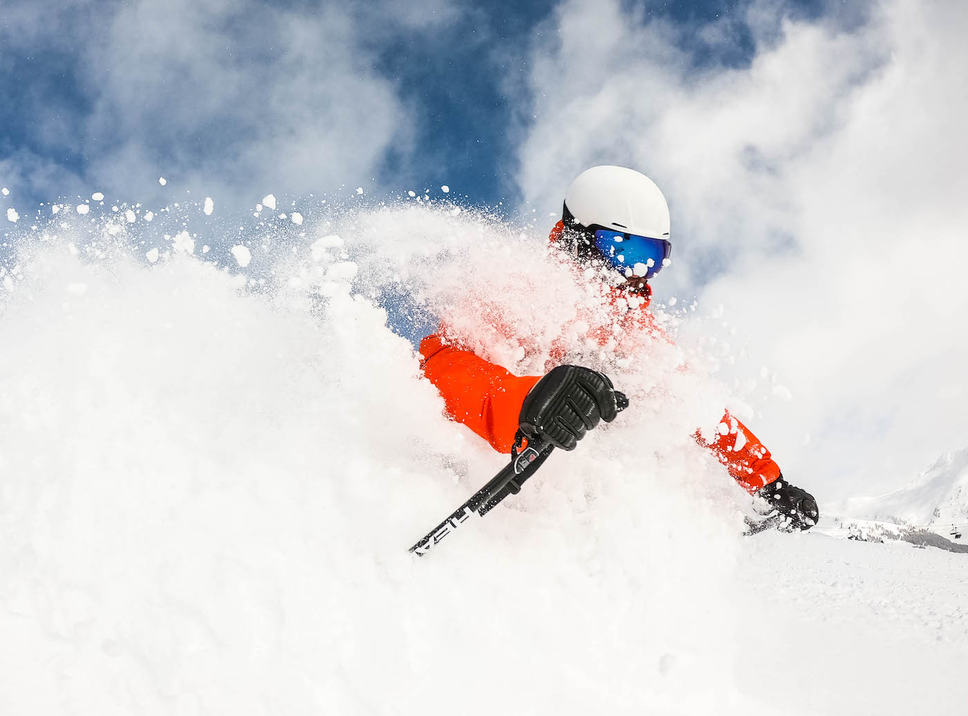 Mike skiën in de Poeder