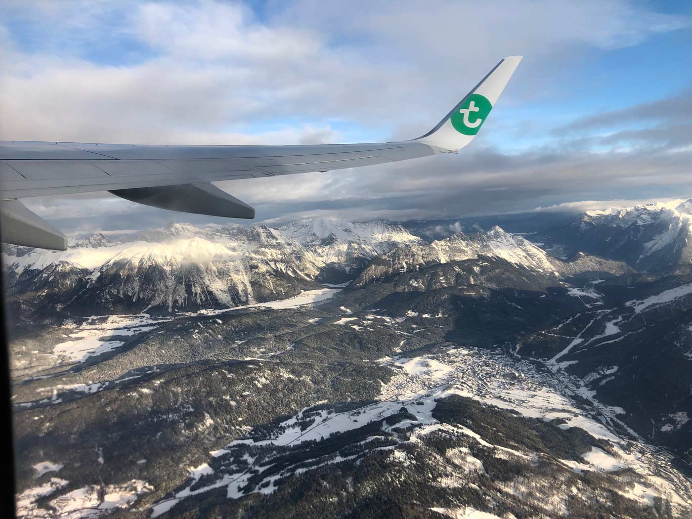 Op wintersport met het vliegtuig