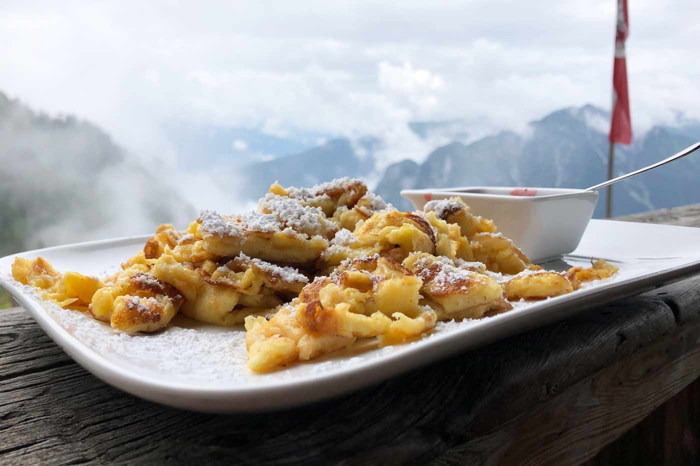 Bordje Kaiserschmarrn in de zomer
