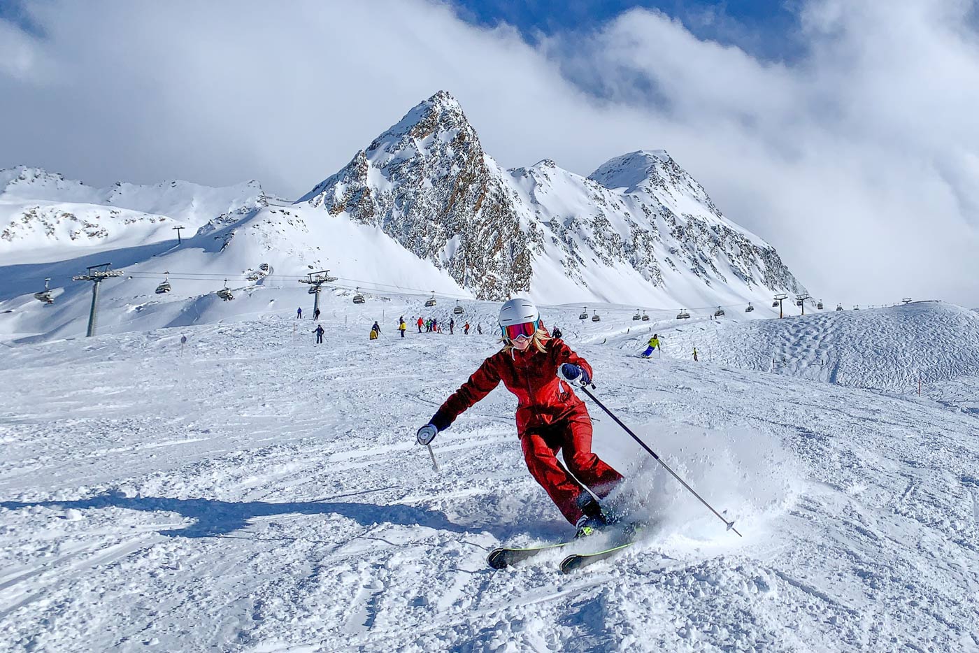 Skiën tijdens wintersport vakantiepark Oostenrijkj