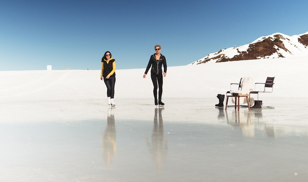 schaatsen op de berg