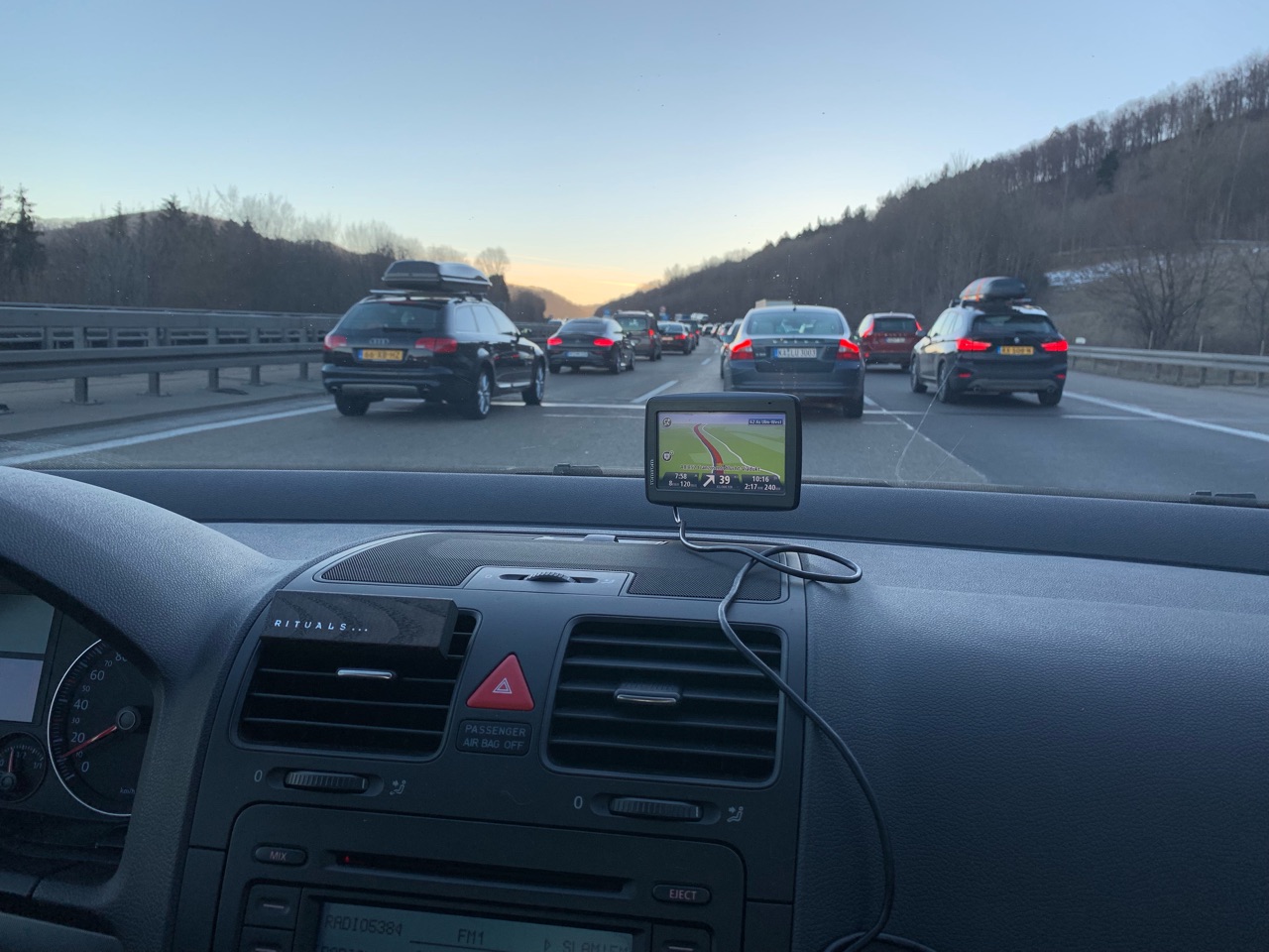 File op de snelweg