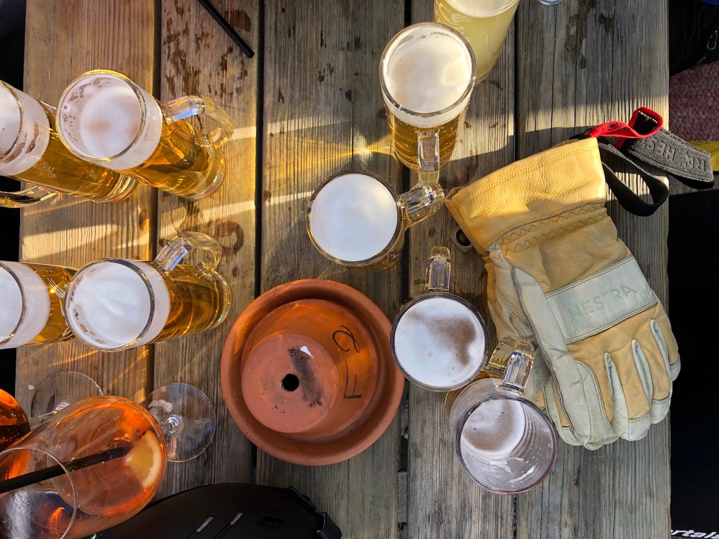 Bier in de après-ski