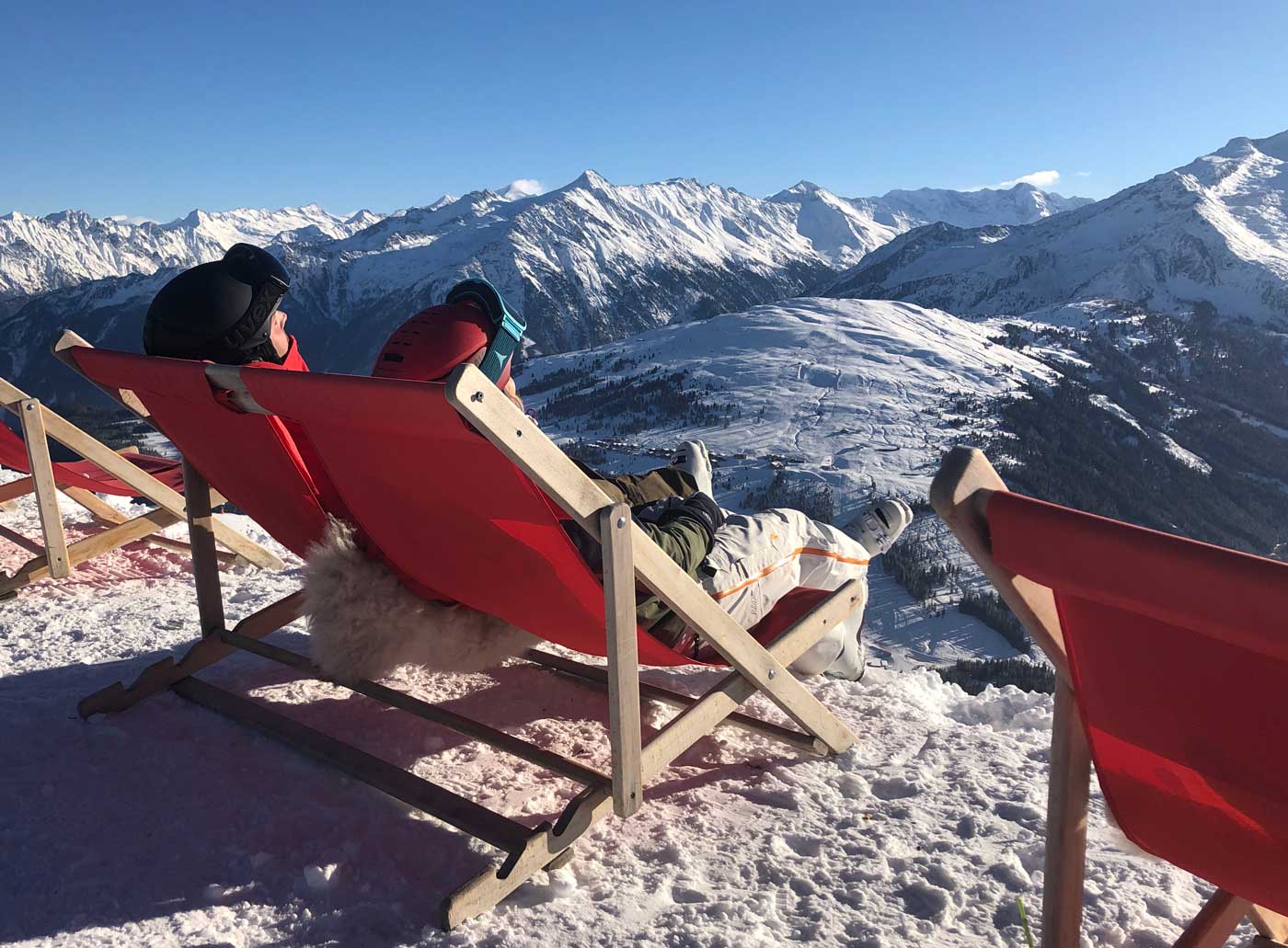 Ligstoeltjes in de Zillertal Arena