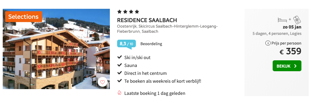 Aanbieding wintersport januari in Saalbach