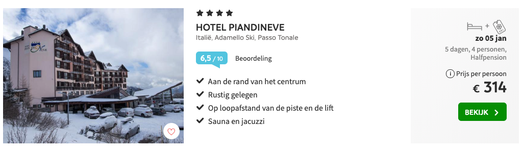 Aanbieding Italië Passo Tonale
