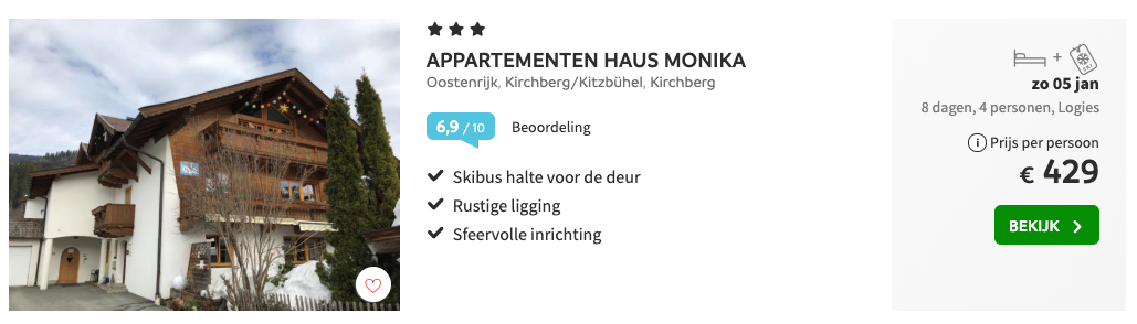 Aanbieding wintersport Kirchberg januari