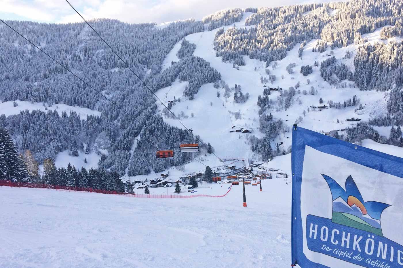 Piste en skilift in skigebied Hochkönig