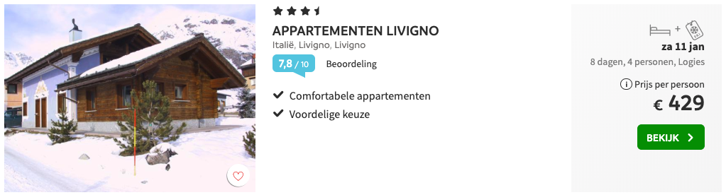 Appartementen Livigno in Italië