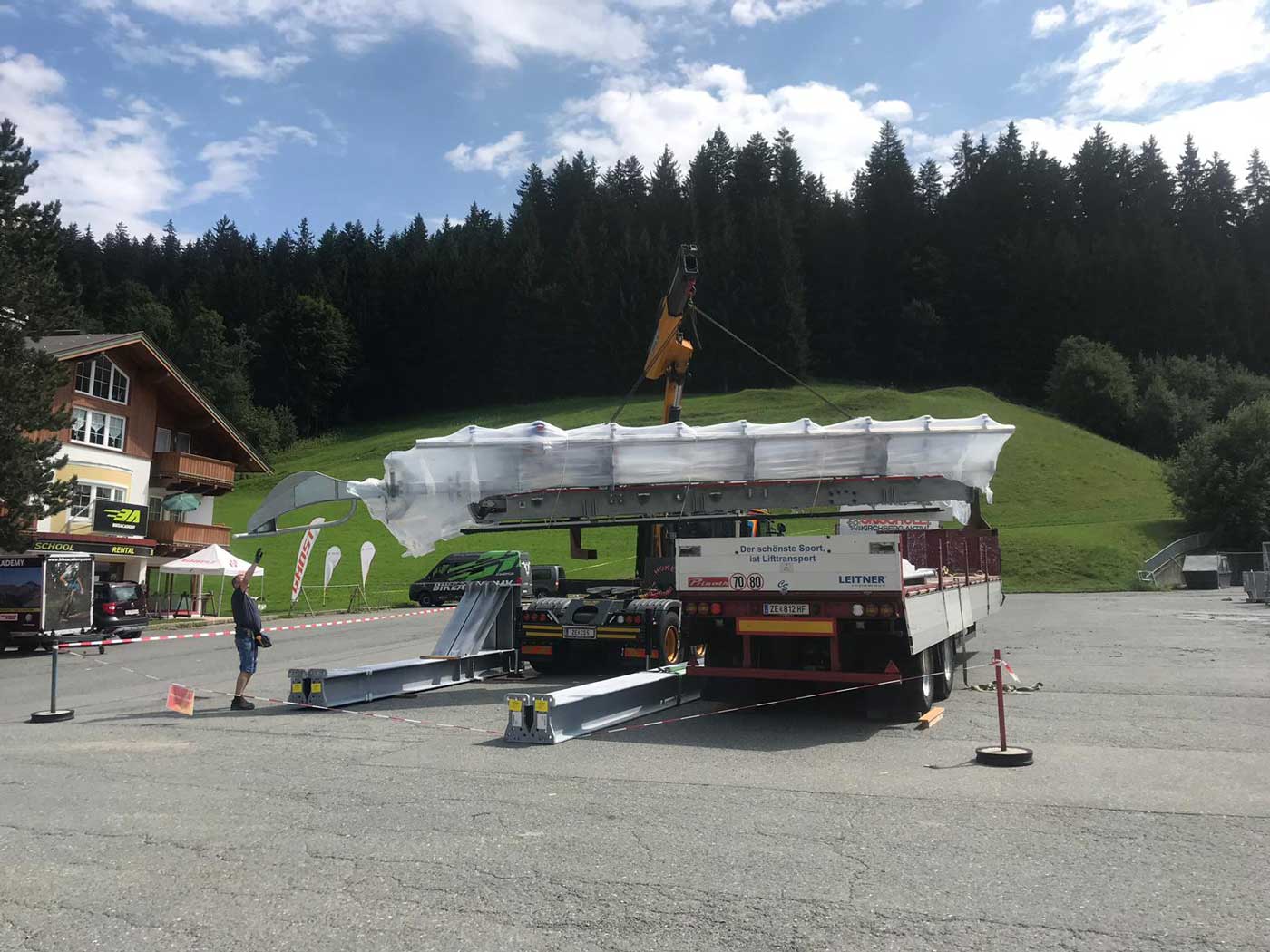 Fleckalmbahn Kirchberg bouwwerkzaamheden