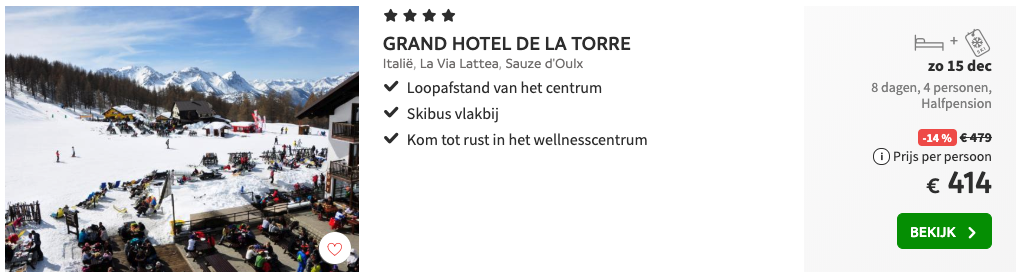 Aanbiedingen wintersport Italië Grand Hotel de la Torre