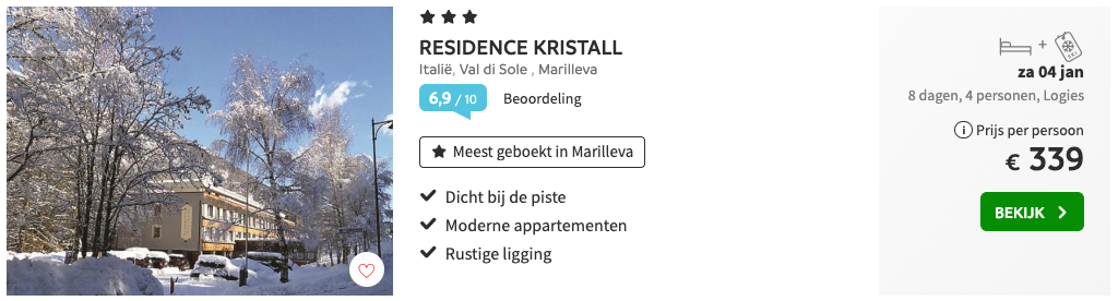 Residence Kristall in Italië