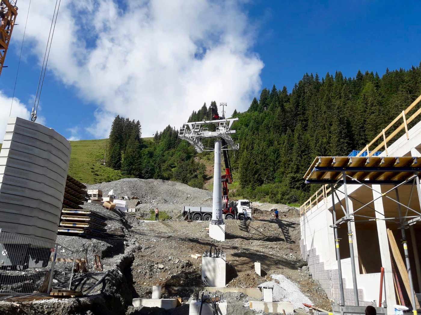 Nieuwe Zwölferkogelbahn Hinterglemm bouwplaats