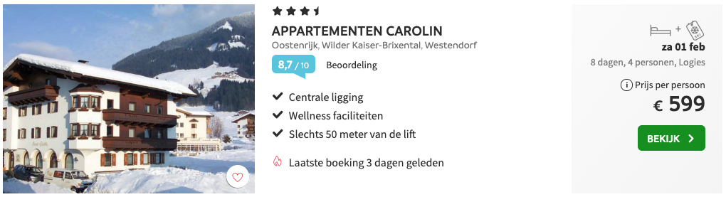 Appartementen Carolin SkiWelt