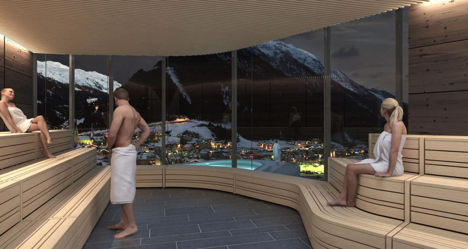Silvretta Therme in Ischgl Sauna uitzicht