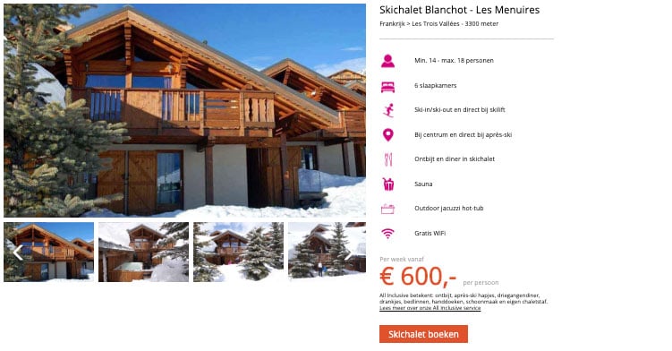 Skichalets Frankrijk