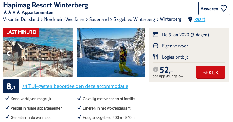 Aanbieding Winterberg Tui